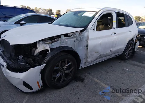 2022 BMW X3 Sdrive30I z USA, uszkodzony, nr VIN 5UX43DP09N9M49345